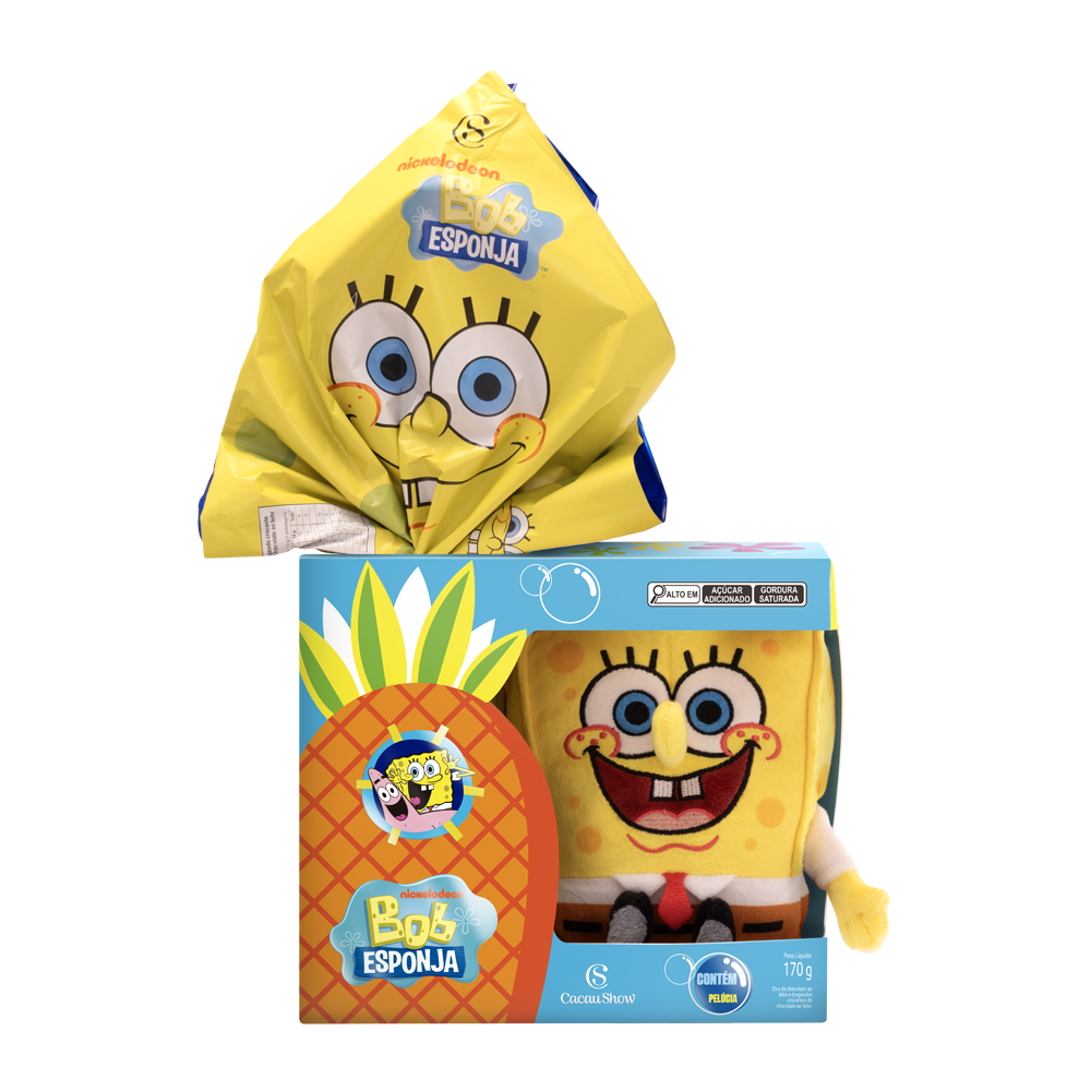 Ovo de Páscoa Pelúcia Bob Esponja 170g